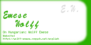 emese wolff business card